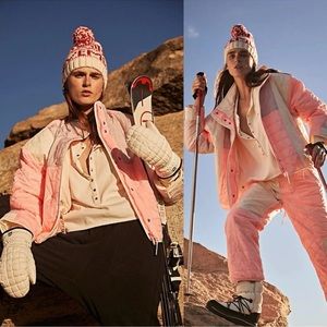 free people movement landscape view ski snowboard suit pants jacket pink small